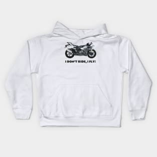 I don't ride, I fly! Kawasaki Ninja ZX-6R white Kids Hoodie